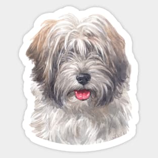 Tibetan Terrier Watercolor Art Sticker